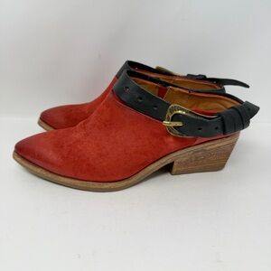 A.S.98 Leather Mystic Mules Slide Red Size EU 37, US 6.5-7